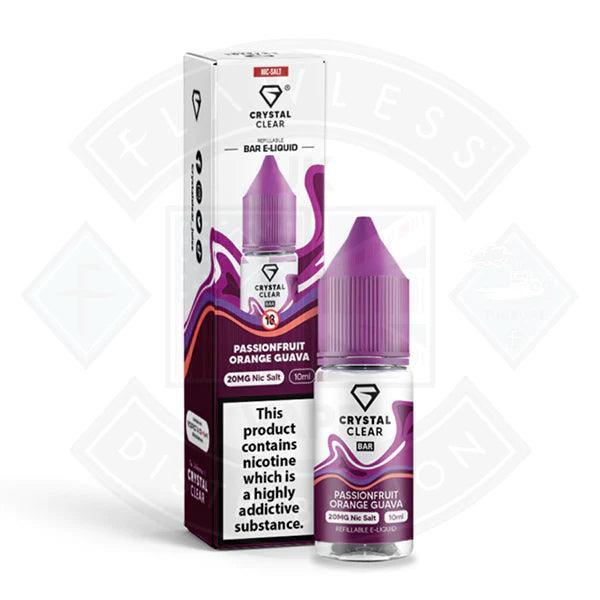 Crystal Clear Bar Nic Salts 10ml - Passionfruit Orange Guava