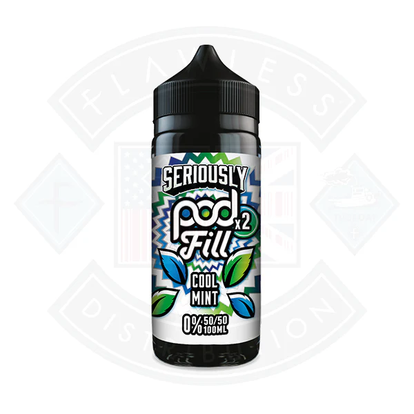 Doozy Vape Seriously Pod Fill X2 Cool Mint 0mg 100ml Shortfill