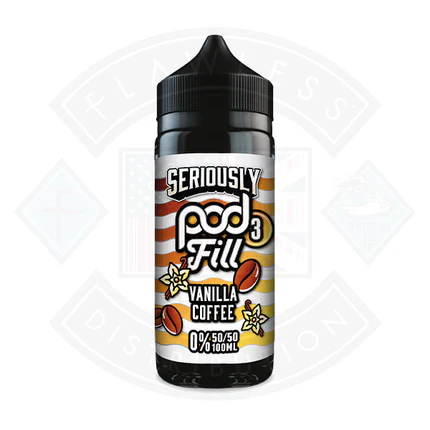 Doozy Vape Seriously Vanilla Coffee Pod Fill 3 50/50 0mg 100ml Shortfill