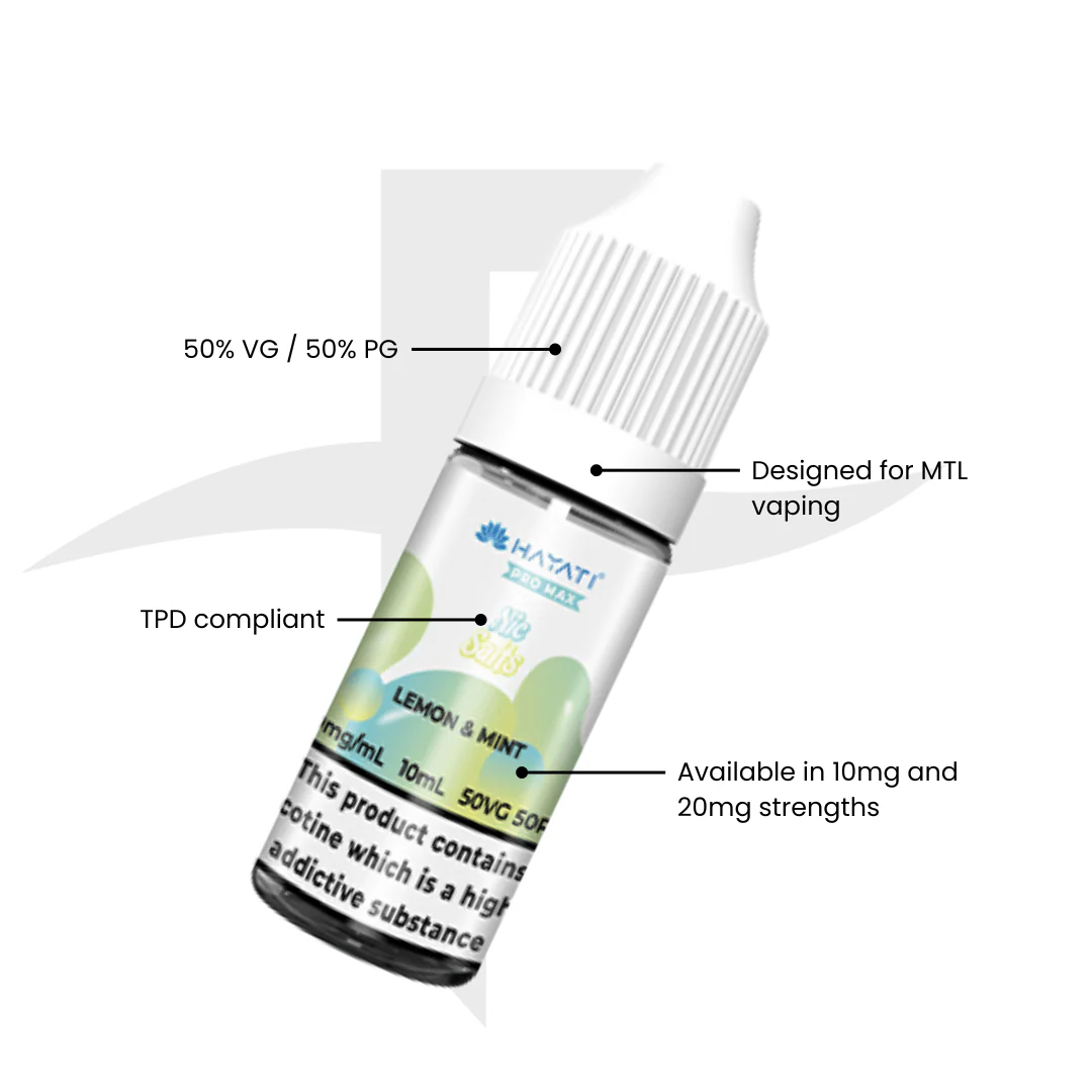 Hayati Pro Max Lemon & Mint Nic Salt 10ml - Image 2