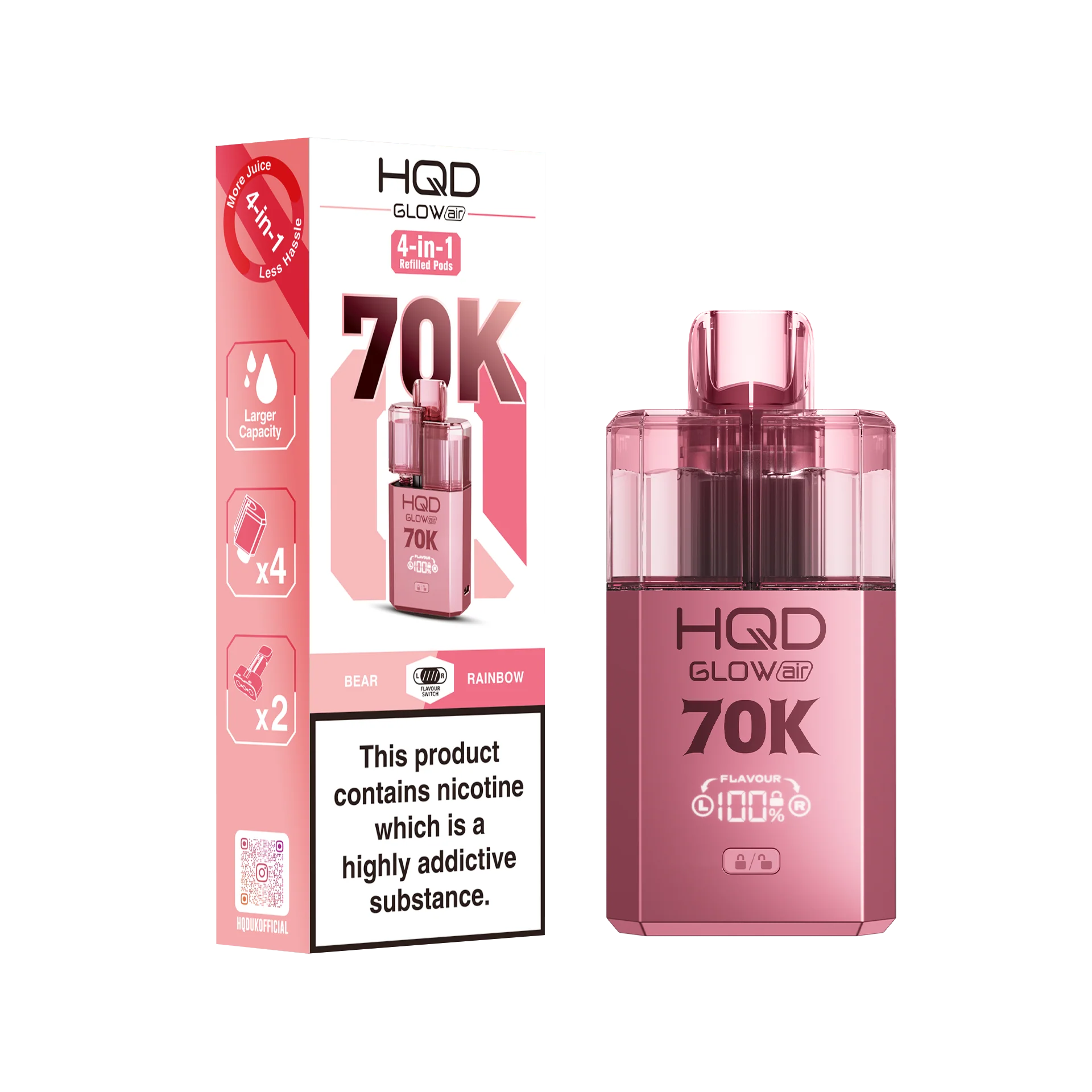 HQD Glow Air 70K Prefilled Pod Kit - Image 2