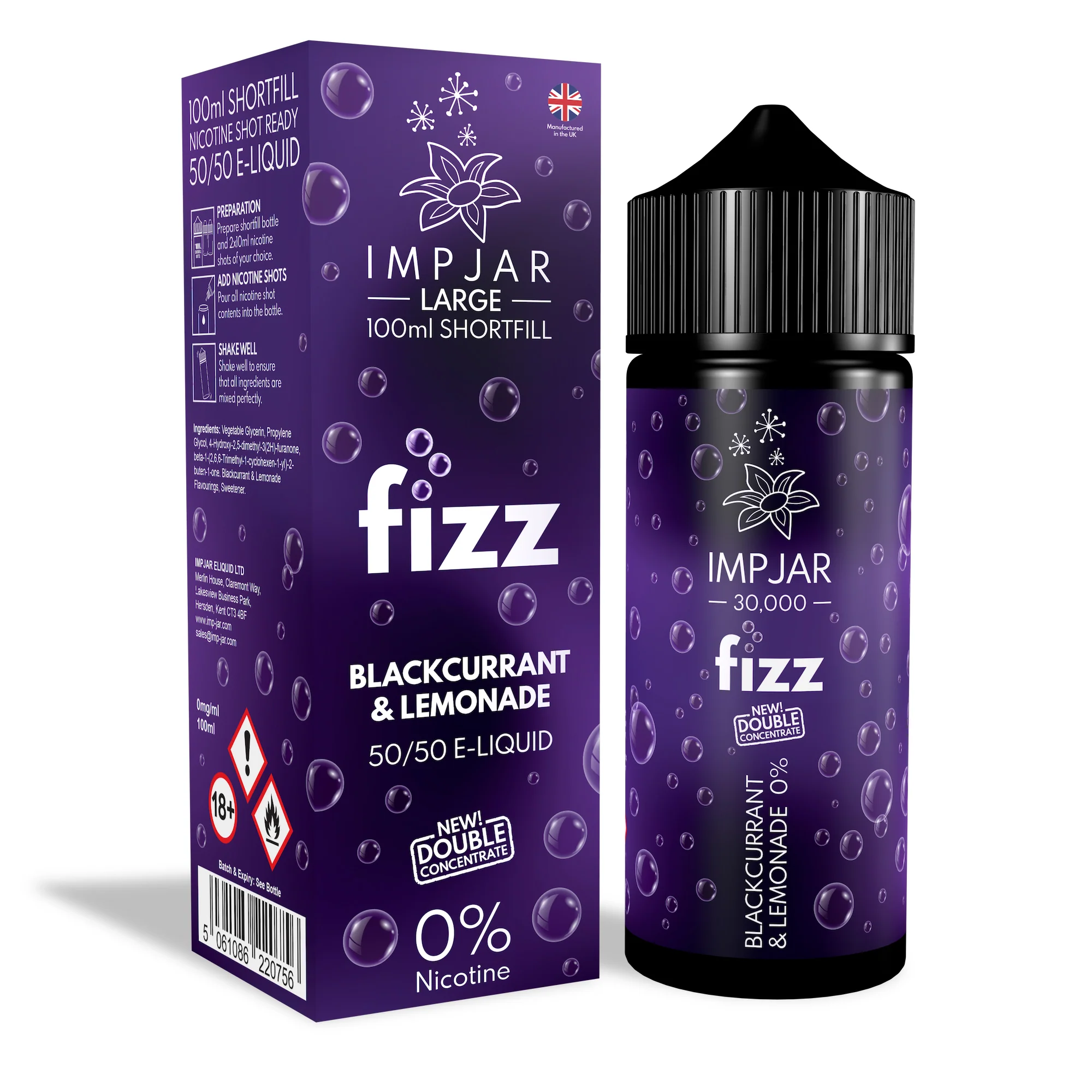 IMP JAR Large - Fizz - Blackcurrant & Lemonade 100ml Shortfill