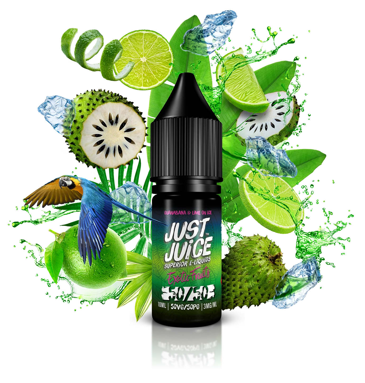 Just Juice 50/50 Exotic Fruits Guanabana & Lime on Ice 10ml - Image 2