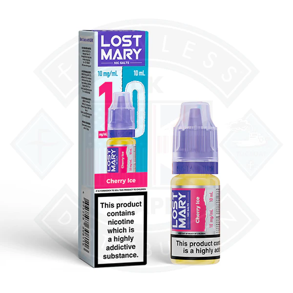 LOST MARY Cherry Ice Nic Salts E-Liquid 10ml - Image 2