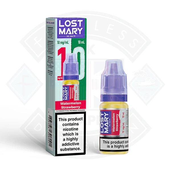 LOST MARY Watermelon Strawberry Nic Salts E-Liquid 10ml - Image 2