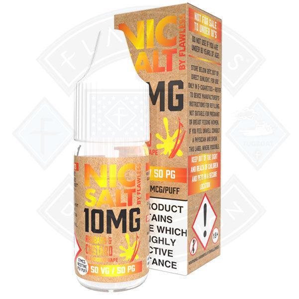 Nic Salt - Rhubarb & Custard 10mg 10ml By Flawless