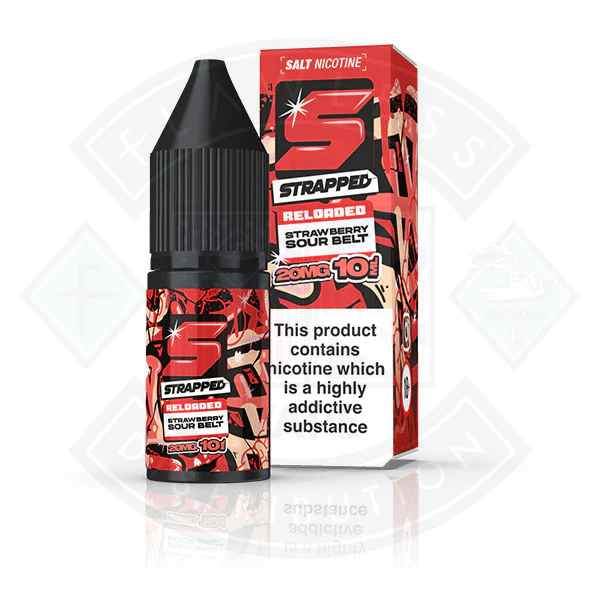 Strapped Reloaded Nic Salt 10ml Strawberry Sour Belt - Image 2