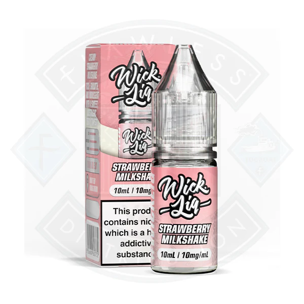 Wick Liquor Strawberry Milkshake Nic Salt E-Liquid 10ml - Image 2